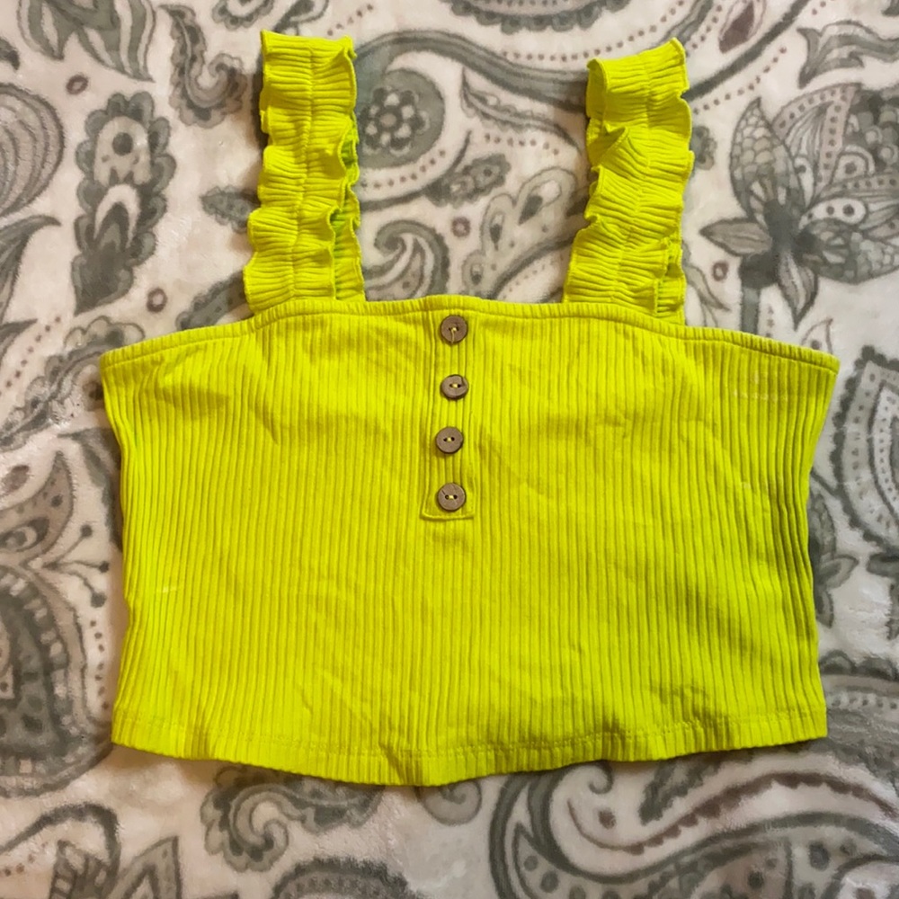 Neon yellow crop top